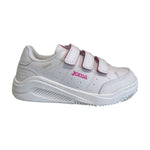 Joma Sneakers Bambina in Ecopelle Bianca con Strappi e Inserti Fucsia