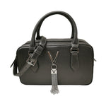 Mario Valentino Borsa a Mano Donna in Pelle Sintetica Effetto Martellato Canna di Fucile con Tracolla e Metalleria Argento