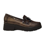 Pitillos Mocassino Donna in Pelle e Vernice Marrone con Inserto in Camoscio sulla Punta