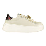 Gio+ Sneakers Platform Donna in Pelle Latte con Accessorio