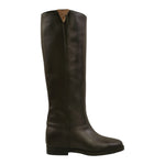 The Icona Stivale Alto Donna in Pelle Marrone con Tacco Largo Alto 20mm
