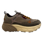 Jeep Sneakers Donna in Camoscio e Ecopelle Tortora con Fondo Rialzato Beige e Tortora