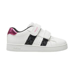 Geox Sneakers Bianca con Glitter Neri e Strappo da Bambina