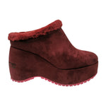 Fornarina Bubble Sabot Donna in Camoscio Ciliegia con Zeppa