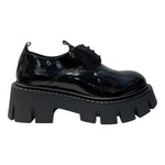 Laura Bizzarri Allacciato Nero in Naplak con Suola a Carrarmato da Donna