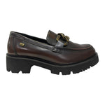 Valleverde Mocassino Marrone in Pelle con Catena da Donna