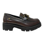 Valleverde Mocassino Marrone in Pelle con Catena da Donna