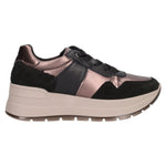 Igi&Co Sneakers Nera Bronzo in Camoscio e Pella Laminata da Donna