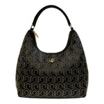 4US Borsa a Spalla Nera con Mini Borchiette All Over