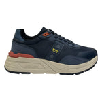 Blauer Sneakers Blu in Ecopelle e Tessuto da Uomo