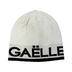 Gaelle Cappello Jaqard Donna Bianco con Scritta Nera Logo
