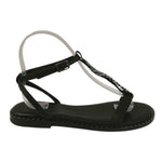 Caryatis Sandalo Nero Argento in Pelle da Donna