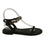 Caryatis Sandalo Nero Oro in Pelle da Donna