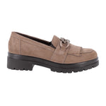 Enval Soft Mocassino Tortora in Camoscio con Accessorio t.4