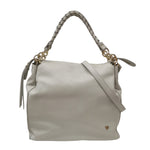 Caleidos Borsa a Spalla Donna in Pelle Ghiaccio con Tracolla e Inserti Dorati