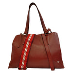 Caleidos Borsa a Spalla Grande Donna in Pelle Vino con Doppia Tracolla