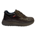 Luisetti Sneakers Uomo in Pelle Marrone Scuro con Lacci e Cerniera