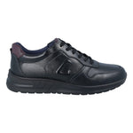 Luisetti Sneakers Uomo in Pelle Nera con Tallone Bordeaux