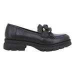 Melluso Mocassino Donna in Pelle Nera con Accessorio Catena Fiocco Numero 38-39