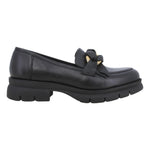 Melluso Mocassino Donna in Pelle Nera con Accessorio Catena Fiocco Numero 38-39
