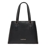 Mario Valentino Borsa a Spalla Donna in Pelle Sintetica Effetto Martellato Nera e Chiusura con Bottone