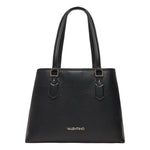 Mario Valentino Borsa a Spalla Donna in Pelle Sintetica Effetto Martellato Nera e Chiusura con Bottone