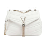 Mario Valentino Borsa a Tracolla Donna Effetto Trapuntato in Colore Bianco e Metalleria Oro