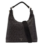 Gattinoni Roma Borsa Hobo Donna Logata Nera con Tracolla Tessuto Logo