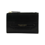 The Bridge Portafoglio Nero Linea Cuoio con Tasca con Zip sul Retro da Donna