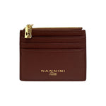 Nannini Firenze Portacarte Donna in Pelle Wallis Bruciato con Zip Dorata