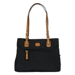 Bric's Shopper Media Donna in Tessuto Nero con Manici in Pelle