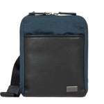 Bric's Borsello Uomo in Pelle e Tessuto Nero Blu con Tracolla