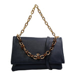 Caleidos Borsetta a Spalla Blu con Doppia Catena e Tracolla da Donna