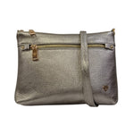 Caleidos Pochette Donna in Pelle Laminata Piombo con Polsino e Tracolla