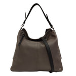 Caleidos Borsa a Spalla Donna in Pelle Nebbia con Manico Regolabile
