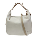 Caleidos Borsa a Spalla Donna in Pelle Bianca Beige con Tracolla