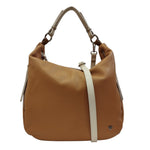 Caleidos Borsa a Spalla Donna in Pelle Cammello Beige con Tracolla