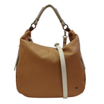 Caleidos Borsa a Spalla Donna in Pelle Cammello Beige con Tracolla