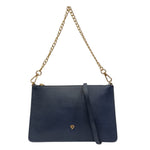 Caleidos Pochette Grande Donna in Pelle Blu con Catena
