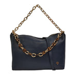 Caleidos Borsa a Tracolla Donna in Pelle Blu Con Doppio Manico a Catena