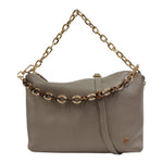 Caleidos Borsa a Tracolla Donna in Pelle Nebbia Con Doppio Manico a Catena