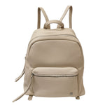 Caleidos Zaino Donna in Pelle Beige con Tasca Frontale e Logo