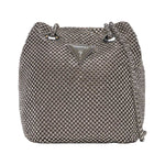 Guess Mini Borsa a Secchiello Argento Zalina Strass da Donna