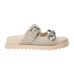 Guess Ciabatta Beige Argento Fatema 4G Logo da Donna