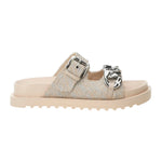 Guess Ciabatta Beige Argento Fatema 4G Logo da Donna