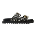 Guess Ciabatta Nera Platino Fatema 4G Logo da Donna