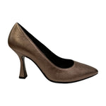 Melluso Décolleté Donna in Pelle Laminata Tortora con Tacco a Rocchetto 10mm