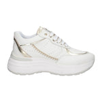 Janet&Janet Sneakers Platform Bianca Oro in Pelle da Donna