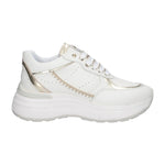 Janet&Janet Sneakers Platform Bianca Oro in Pelle da Donna