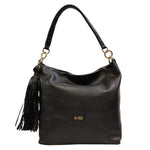 M Brc Borsa a Spalla Nera Linea Farouk con Accessorio da Donna